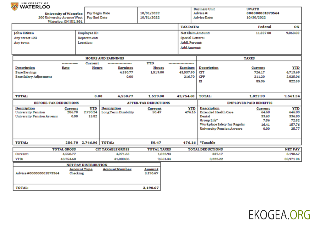Fiche d'employé d'une entreprise éducative aux États Unis